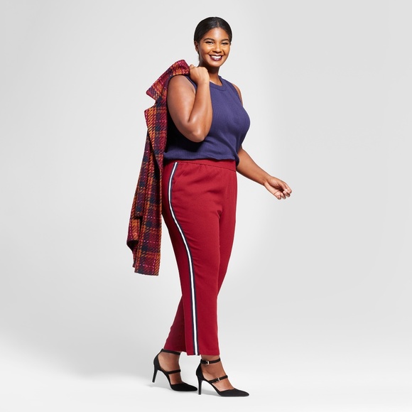A New Day Plus Size Straight Leg Joggers Red - Picture 3 of 3